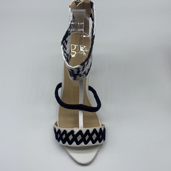 Gwen Stefani- GX Black & White Leather With String Accents Heels Size 7.5 - Picture 3 of 15